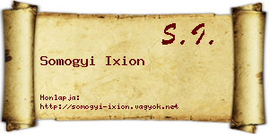 Somogyi Ixion névjegykártya